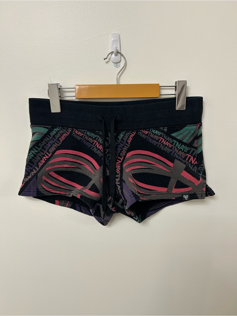 RARE VINTAGE TNA Patterned Black Mini Shorts